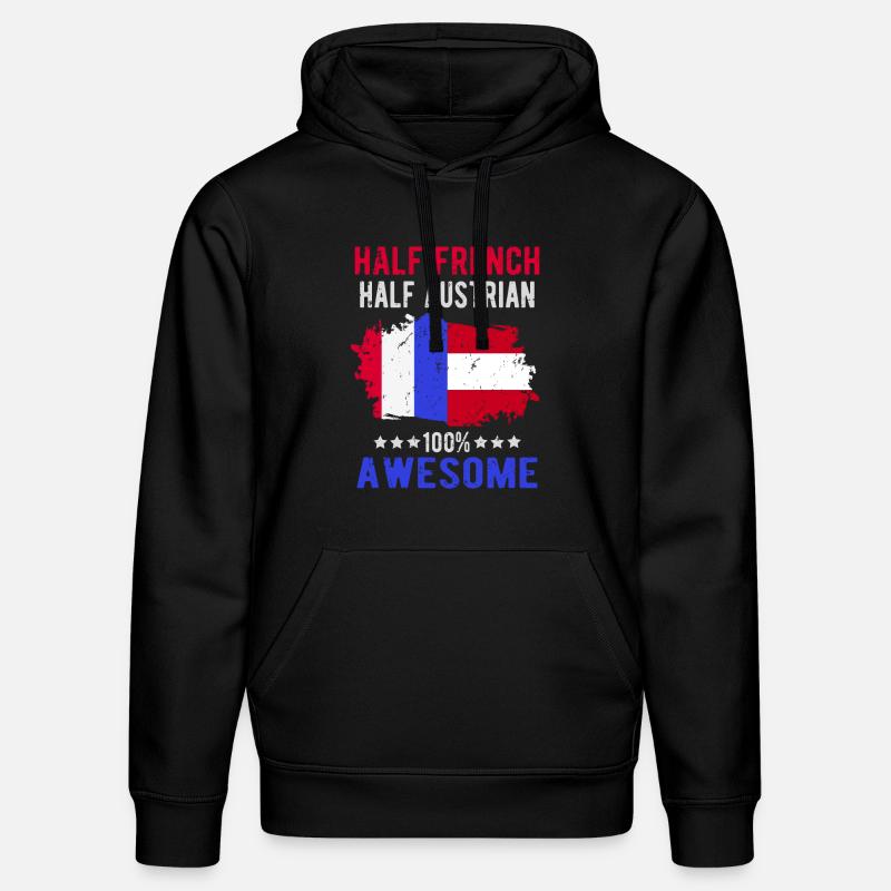 Moitié Français moitié autrichien - Sweat à capuche bio DRUMMER Stanley/Stella Unisexe - noir