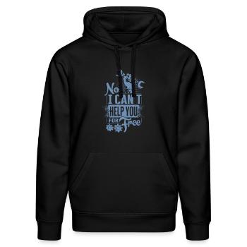 Nein, ich helfe dir nicht Gratis - Stanley/Stella Unisex Bio-Hoodie DRUMMER  - Schwarz - Vorne - Marisol (170cm) & Nik (191cm)