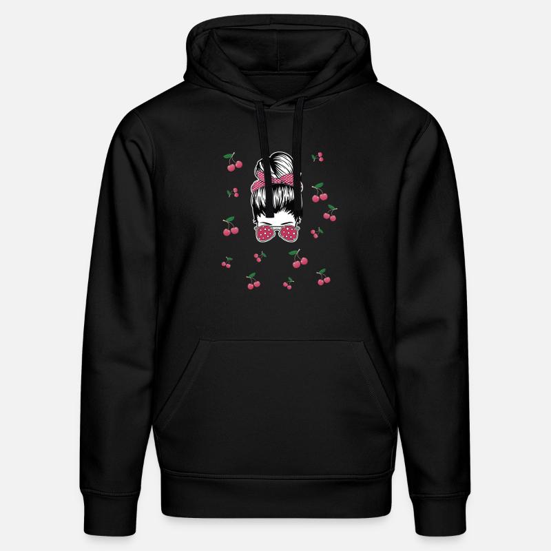 Rockabilly Girl aux cerises - Sweat à capuche bio DRUMMER Stanley/Stella Unisexe - noir