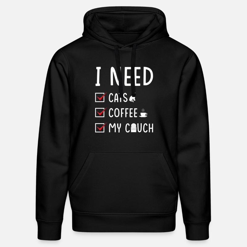 canapé café chat - Sweat à capuche bio DRUMMER Stanley/Stella Unisexe - noir