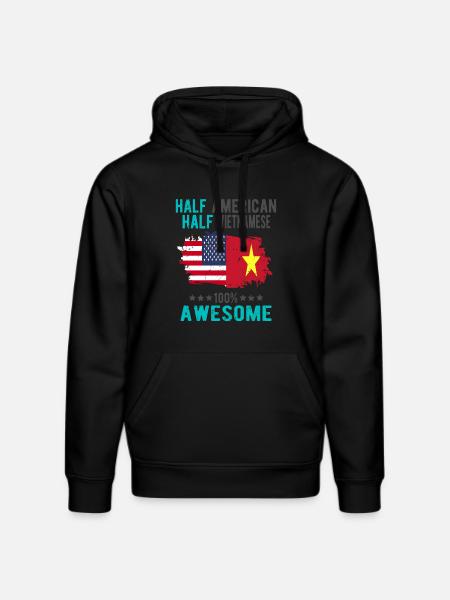 Half American Half Vietnamese - Stanley/Stella DRUMMER Unisex Organic Hoodie - black