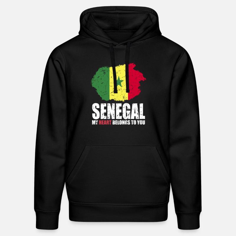 Drapeau du Sénégal - Sweat à capuche bio DRUMMER Stanley/Stella Unisexe - noir