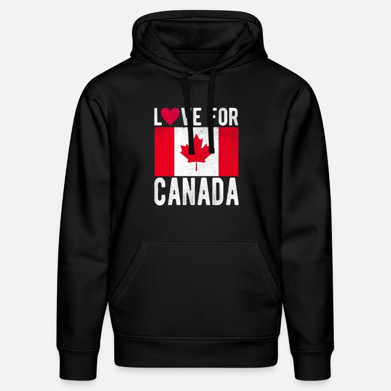 Drapeau du Canada - Sweat à capuche bio DRUMMER Stanley/Stella Unisexe - noir