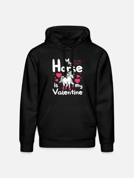 Mon cheval est mon Valentin - Sweat à capuche bio DRUMMER Stanley/Stella Unisexe - noir