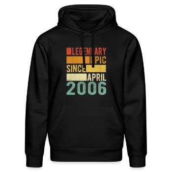 Birthday April 2006 Legendary Epic - Stanley/Stella DRUMMER Unisex Organic Hoodie - black - Front - Marisol (170cm) & Nik (191cm)