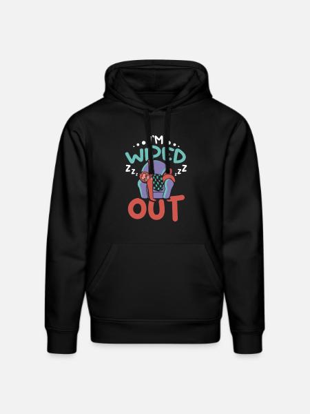 I'm wiped out Sleeping Sloth - Stanley/Stella DRUMMER Unisex Organic Hoodie - black