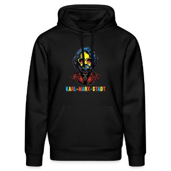 Communism Left Marxism Karl Marx - Stanley/Stella DRUMMER Unisex Organic Hoodie - black - Front - Marisol (170cm) & Nik (191cm)