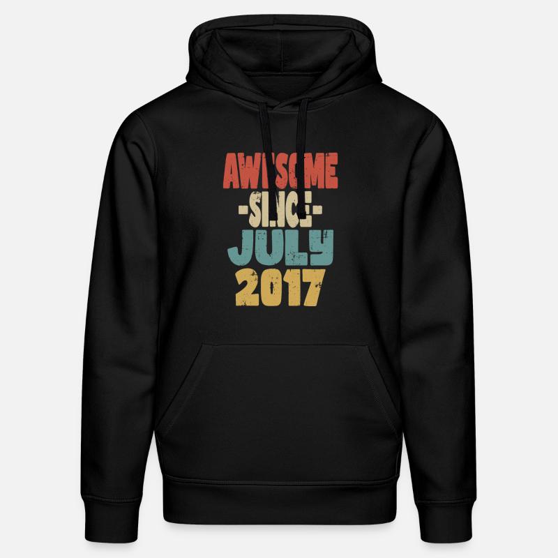 2017 Juillet Anniversaire Rétro - Sweat à capuche bio DRUMMER Stanley/Stella Unisexe - noir