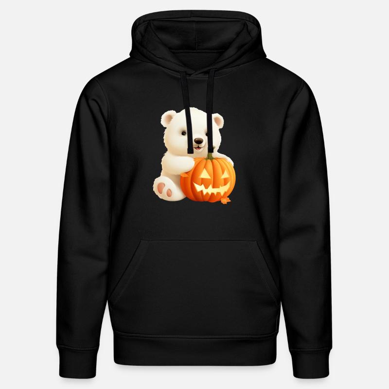 Ours polaire d’Halloween avec citrouille - Sweat à capuche bio DRUMMER Stanley/Stella Unisexe - noir