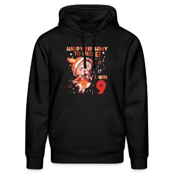 Anime Mandga K-Pop KPop Mädchen 9. Geburtstag - Stanley/Stella Unisex Bio-Hoodie DRUMMER  - Schwarz - Vorne - Marisol (170cm) & Nik (191cm)
