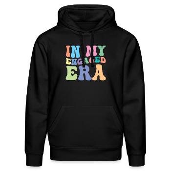 Engagement Retro Groovy Fiancée - Stanley/Stella DRUMMER Unisex Organic Hoodie - black - Front - Marisol (170cm) & Nik (191cm)