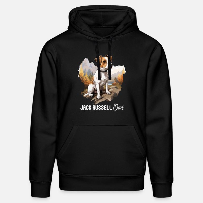 Chien Jack Russell - Sweat à capuche bio DRUMMER Stanley/Stella Unisexe - noir