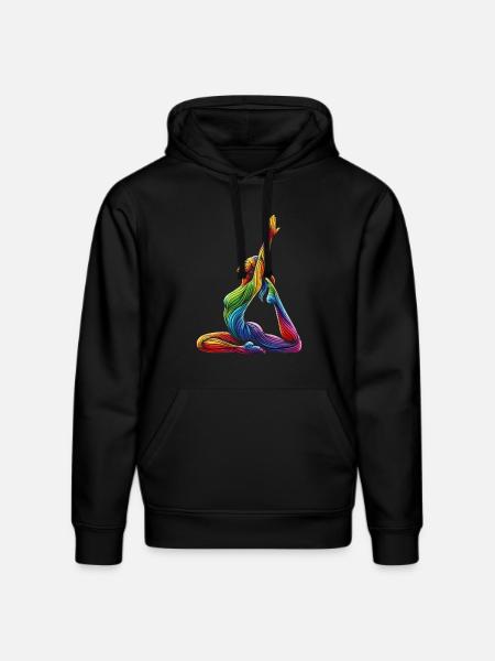Yoga Rainbow - Stanley/Stella DRUMMER Unisex Organic Hoodie - black