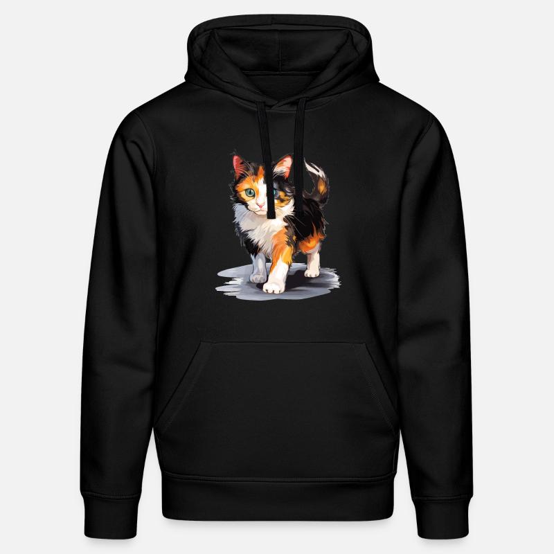 Chat calicot Chat porte-bonheur - Sweat à capuche bio DRUMMER Stanley/Stella Unisexe - noir