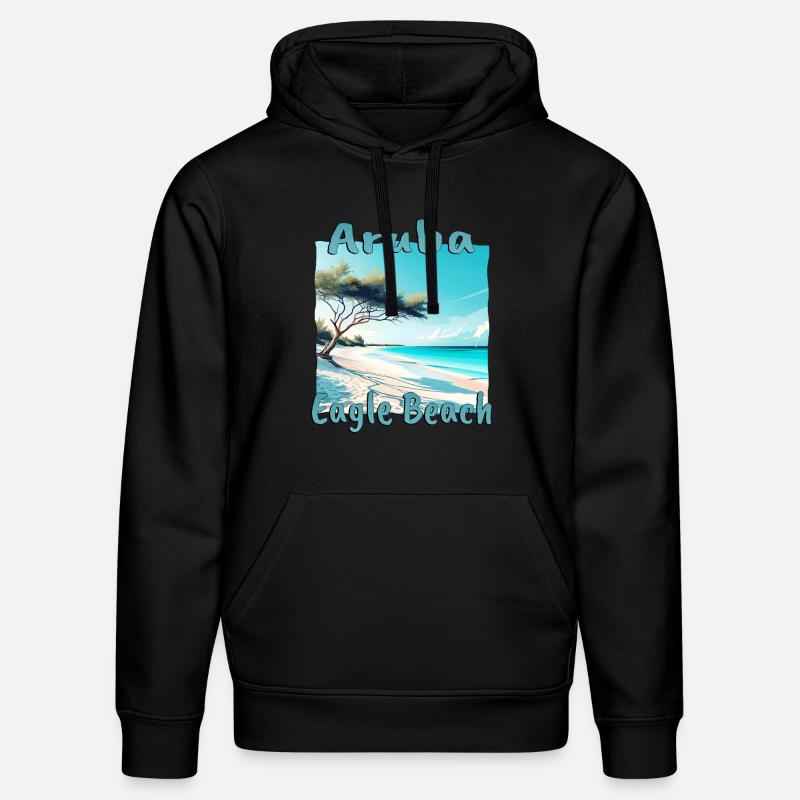Aruba Urlaub Eagle Beach Design - Stanley/Stella Unisex Bio-Hoodie DRUMMER  - Schwarz