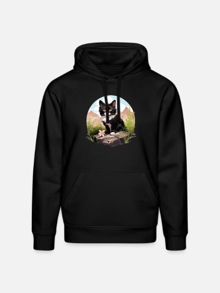 Tuxedo Kitten Tuxedo Cat - Stanley/Stella DRUMMER Unisex Organic Hoodie - black
