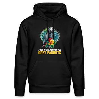Graupapageien Graupapagei - Stanley/Stella Unisex Bio-Hoodie DRUMMER  - Schwarz - Vorne - Marisol (170cm) & Nik (191cm)