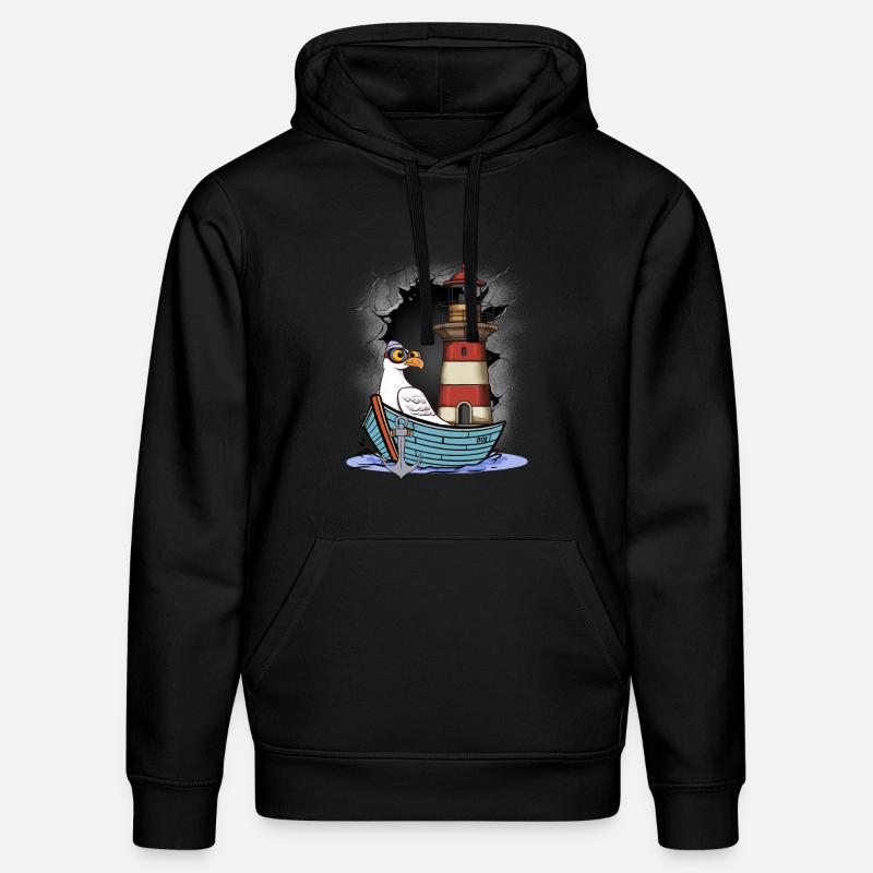 Möwe maritim Möwen Seevögel Leuchtturm - Stanley/Stella Unisex Bio-Hoodie DRUMMER  - Schwarz