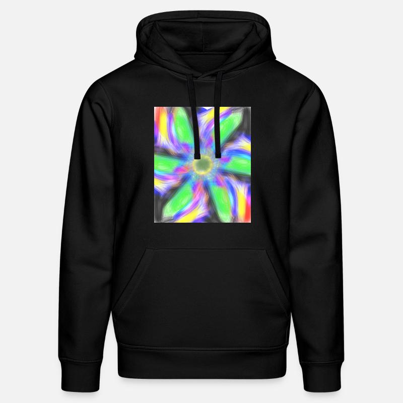 Fleur abstraite psychédélique - Sweat à capuche bio DRUMMER Stanley/Stella Unisexe - noir