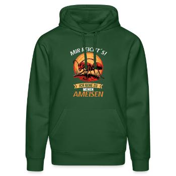 Ant Ameisen Ameise - Stanley/Stella Unisex Bio-Hoodie DRUMMER  - Flaschengrün - Vorne - Liana (172cm) & Jaron (178cm)