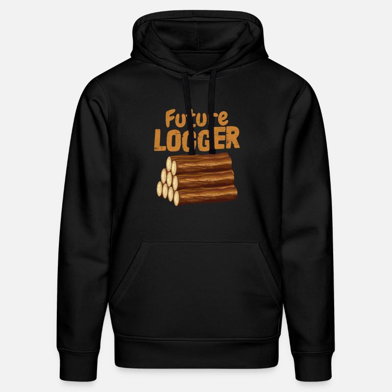 Future Logger Logging Lumberjack - Stanley/Stella Unisex Bio-Hoodie DRUMMER  - Schwarz