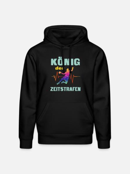 Handball. King of time penalties. - Stanley/Stella DRUMMER Unisex Organic Hoodie - black
