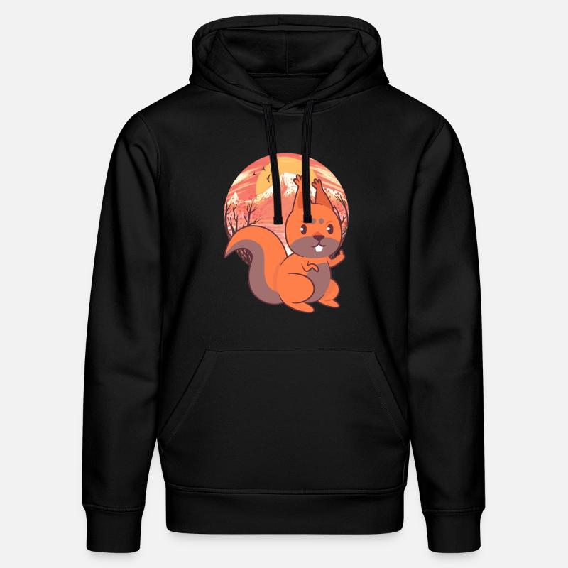 Eichhörnchen Kinder Kind - Stanley/Stella Unisex Bio-Hoodie DRUMMER - Schwarz