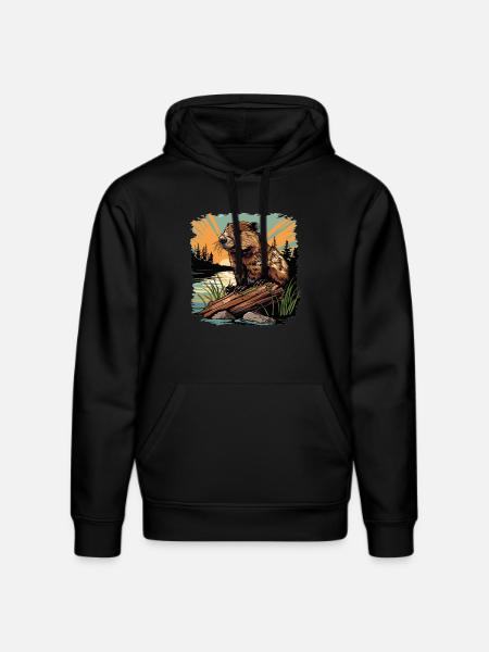 Beaver Biber - Stanley/Stella Unisex Bio-Hoodie DRUMMER - Schwarz