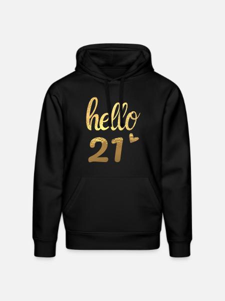 Hello 21 Gold - Stanley/Stella DRUMMER Unisex Organic Hoodie - black