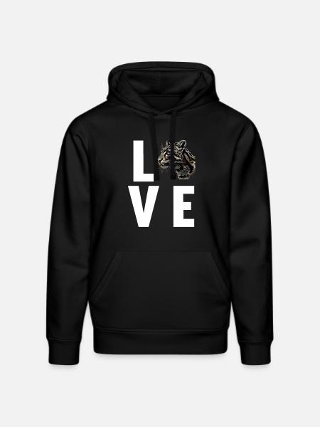 Clouded Leopard Nebelparder - Stanley/Stella DRUMMER Unisex Organic Hoodie - black