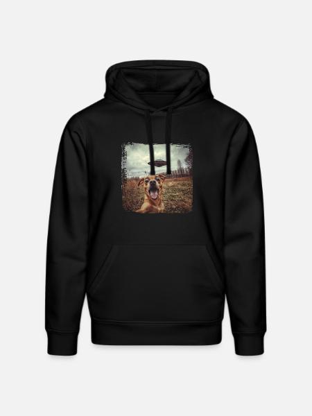 Sjov hund Selfie Ufo Meme Gave - Stanley/Stella DRUMMER økologisk unisex-hoodie - sort