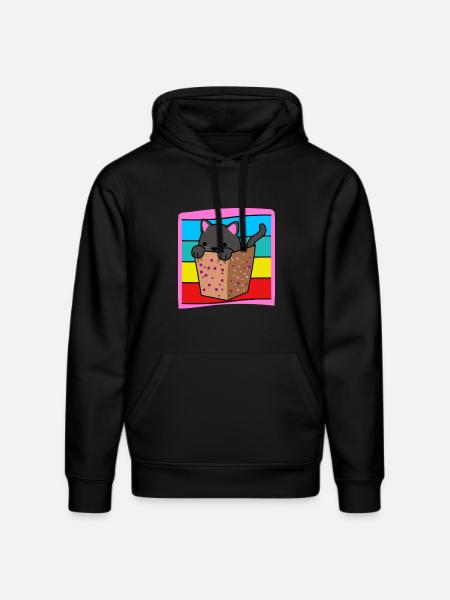 Cat in a box - Stanley/Stella DRUMMER Unisex Organic Hoodie - black