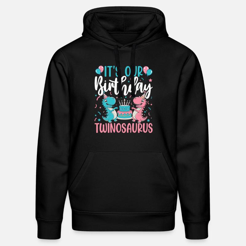 Twinosaurus Dino Anniversaire - Sweat à capuche bio DRUMMER Stanley/Stella Unisexe - noir