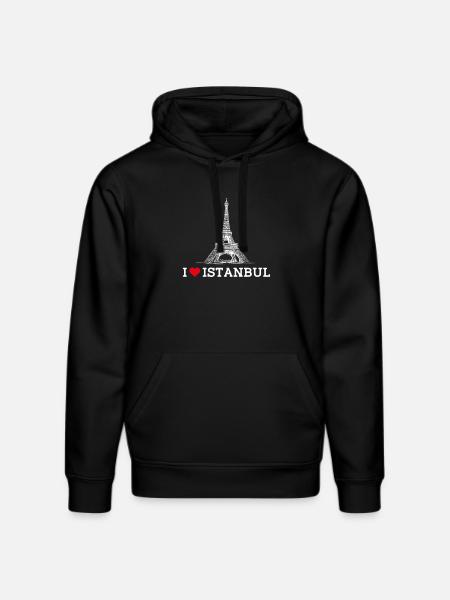 Jeg elsker Istanbul Tyrkiet Pun Eiffeltårnet Lover Pun - Stanley/Stella DRUMMER økologisk unisex-hoodie - sort