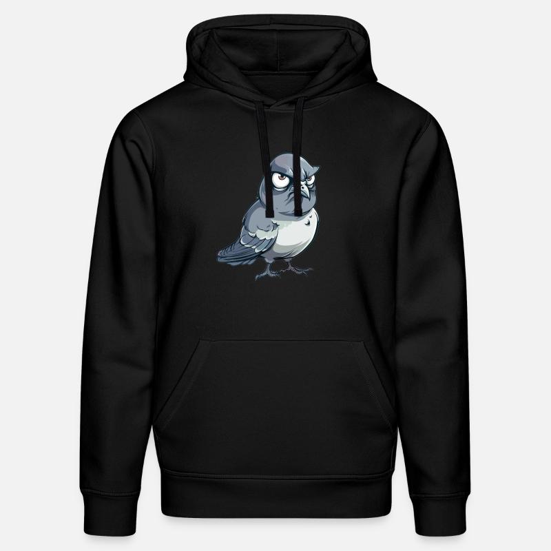 Grummelige Taube Comic-Stil - Stanley/Stella Unisex Bio-Hoodie DRUMMER - Schwarz