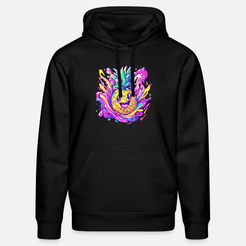 Explosion d’ananas heureuse - Sweat à capuche bio DRUMMER Stanley/Stella Unisexe - noir