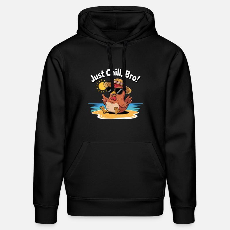 POULET, JUSTE CHILL BRO - Sweat à capuche bio DRUMMER Stanley/Stella Unisexe - noir
