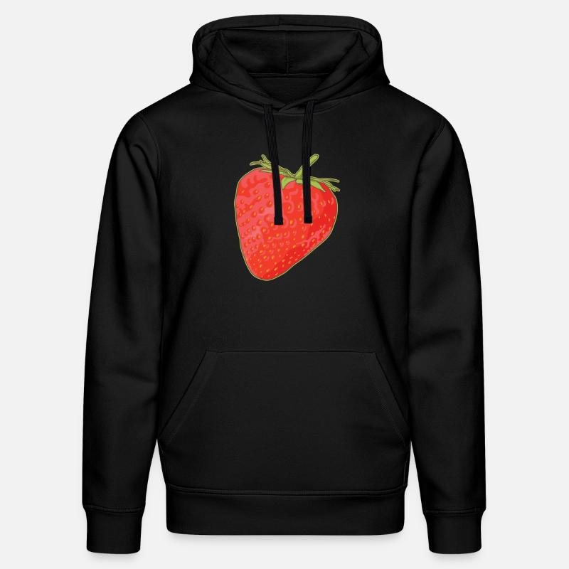 Erdbeeren Erdbeere Strawberry Geschenk - Stanley/Stella Unisex Bio-Hoodie DRUMMER  - Schwarz