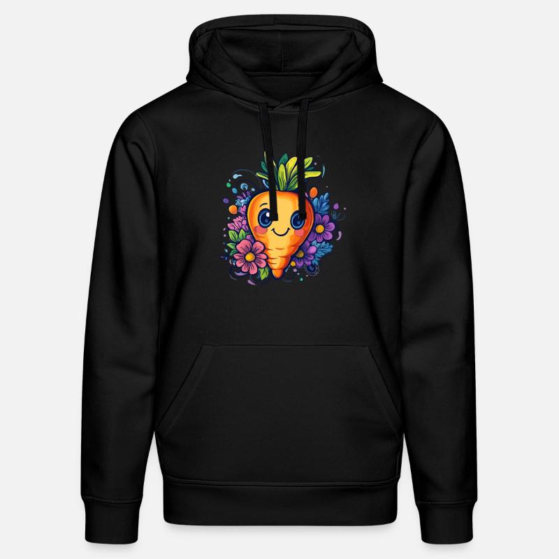 Fleur de carotte joyeuse - Sweat à capuche bio DRUMMER Stanley/Stella Unisexe - noir