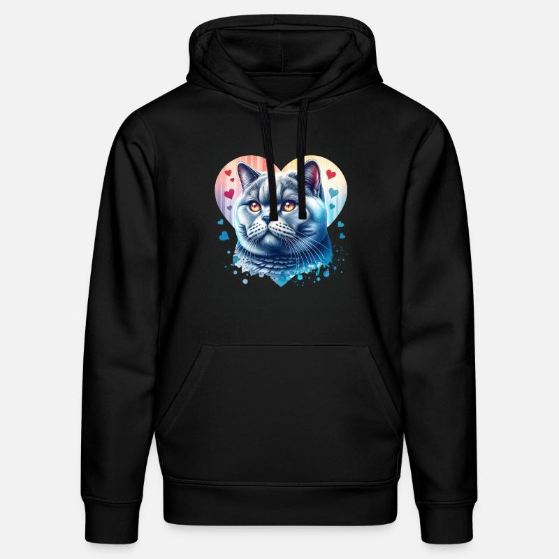 Chat British Shorthair - Sweat à capuche bio DRUMMER Stanley/Stella Unisexe - noir