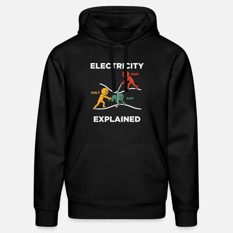 L’électricité expliquée électricien - Sweat à capuche bio DRUMMER Stanley/Stella Unisexe - noir