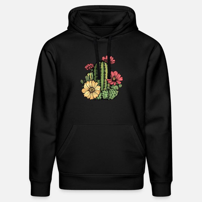 Cactus à fleurs - Sweat à capuche bio DRUMMER Stanley/Stella Unisexe - noir