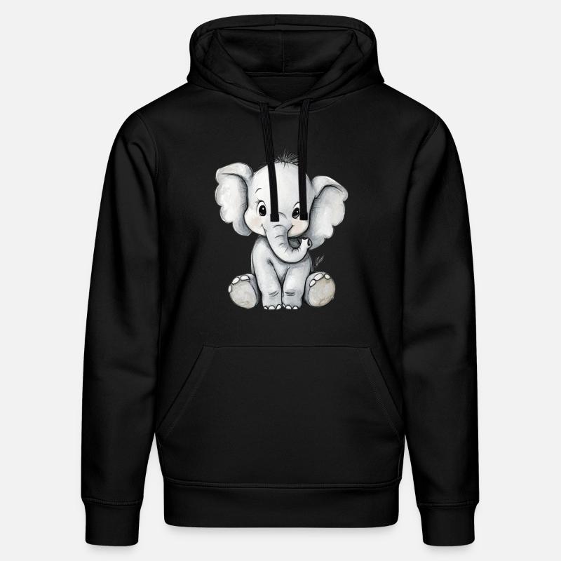 petit éléphant mignon - Sweat à capuche bio DRUMMER Stanley/Stella Unisexe - noir