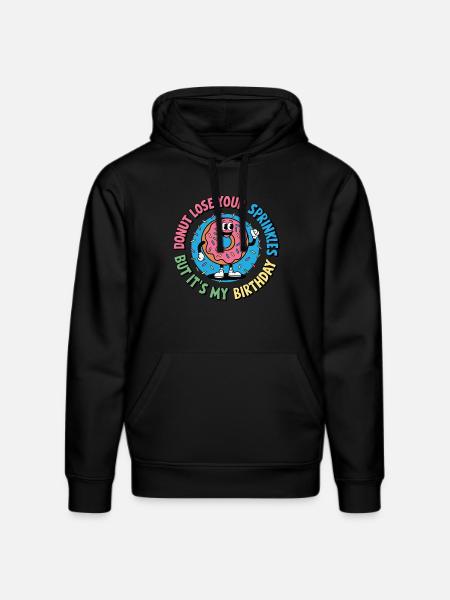 Birthday Donut Funny Design - Stanley/Stella DRUMMER Unisex Organic Hoodie - black