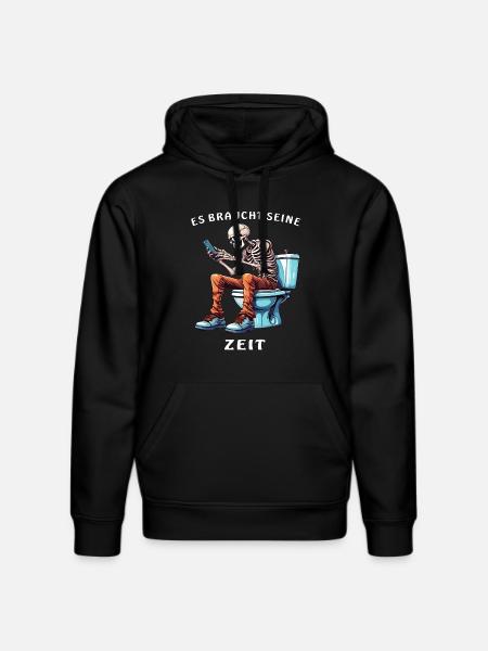 SKELETON TOILET SMARTPHONE - Stanley/Stella DRUMMER Unisex Organic Hoodie - black