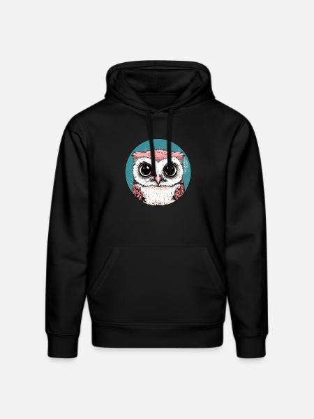 Big Eyes Owl - Stanley/Stella DRUMMER Unisex Organic Hoodie - black