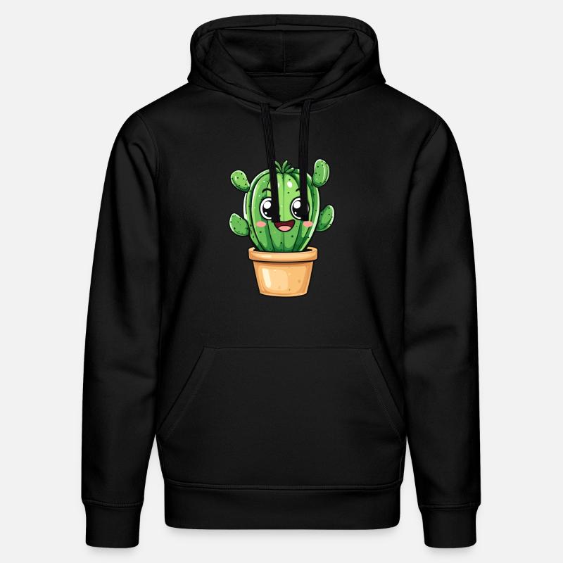 Cactus heureux en pot - Sweat à capuche bio DRUMMER Stanley/Stella Unisexe - noir