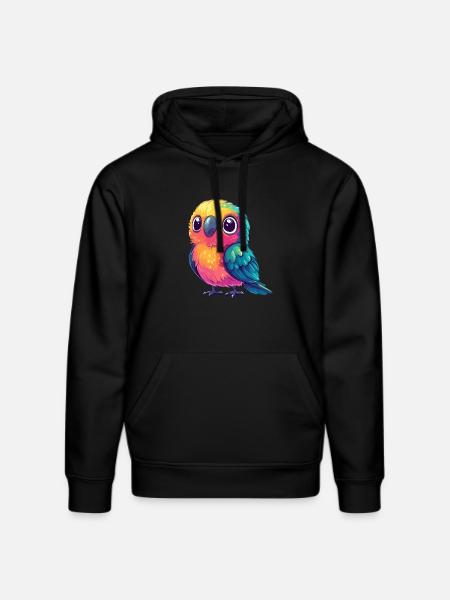 Farverig papegøje nuttet - Stanley/Stella DRUMMER økologisk unisex-hoodie - sort