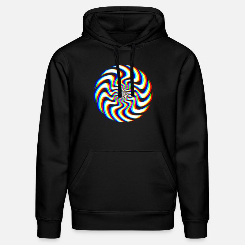Spirale Glitch – Illusion Optique - Sweat à capuche bio DRUMMER Stanley/Stella Unisexe - noir
