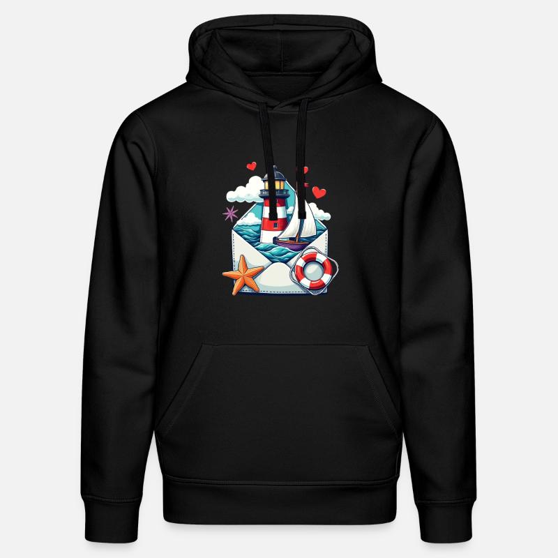 Courrier maritime - Sweat à capuche bio DRUMMER Stanley/Stella Unisexe - noir